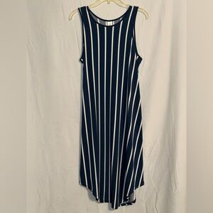 NWT West Loop Blue and White Striped Sleeveless Midi Dress Size Large